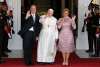 Pope Francis is pictured with Panamanian President Juan Carlos Varela and first lady Lorena Castillo during a welcoming ceremony at Palacio de las Garzas in Panama City Jan. 24, 2019. 