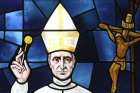 Pope Paul VI is depicted in a stained-glass window at St. Anthony of Padua Church in East Northport, N.Y. The pope will be beatified Oct. 19, the final day of the extraordinary Synod of Bishops on the family.