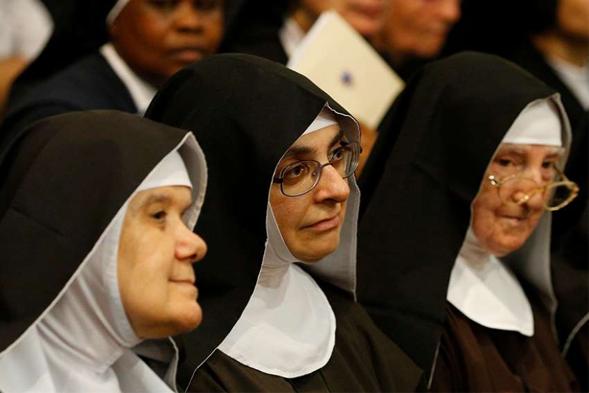  Nuns attend Pope Francis&#039; meeting with priests, seminarians and religious at the cathedral in Palermo, Sicily, Sept. 15. The pope has asked people to give thanks to God for the gift of so many men and woman living a cloistered life of total dedication to prayer.