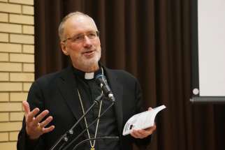 Archbishop Paul-Andre Durocher, see here at a book launch in April, says the ongoing debate surrounding Pope Francis&#039; &#039;Amoris Laetitia&#039; is a good thing.