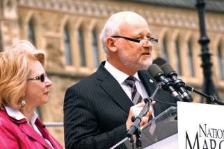 MP James Lunney quit the Conservative caucus to defend his views on evolution and religious freedom. He is shown here at the 2014 National March for Life.