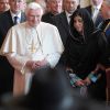 Pope Benedict XVI arrives with Britain&#039;s Baroness Sayeeda Warsi at a meeting of religious leaders at St. Mary&#039;s University College Chapel at Twickenham in West London in 2010. The Muslim woman, co-chair of Britain&#039;s Conservative Party, will meet with the Pope at the Vatican Feb. 15.