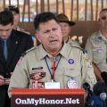 John Stemberger, an Eagle Scout and founder of OnMyHonor.Net, a coalition opposed to allowing open homosexuality in the Boy Scouts of America, addresses the media May 23 in Grapevine, Texas, after the Scouts voted on allowing openly gay members to join t he Boy Scouts of America May 23 .