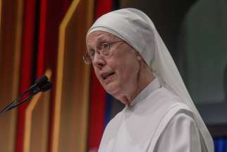 Little Sisters of the Poor&#039;s mother provincial, Loraine Maguire, accepted the 12th Gaudium et Spes Award from the Knights of Columbus in Toronto, August 2.