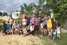 A group of students from the Waterloo Catholic board with local residents in the Dominican Republic.