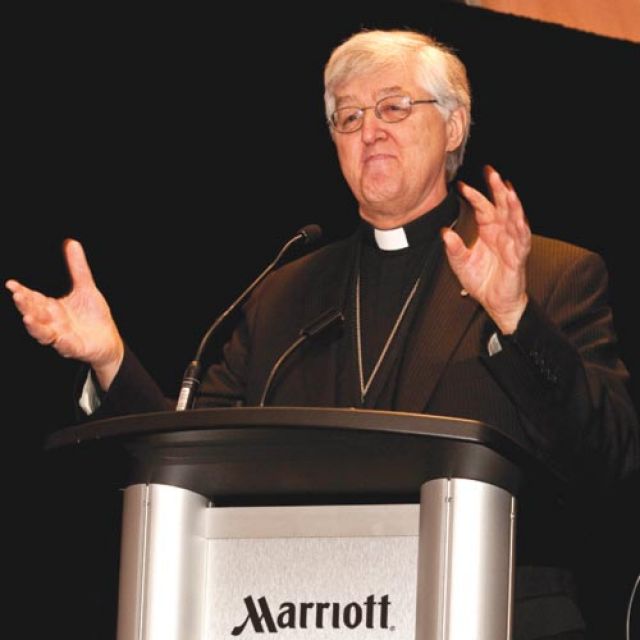 Valleyfield Bishop Noel Simard speaks at the Catholic Health Association of Ontario convention in Toronto Oct. 11.
