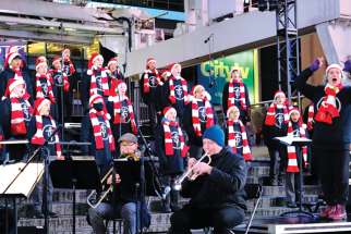 The boys from St. Michael’s Choir School took over Dundas Square Dec. 5.