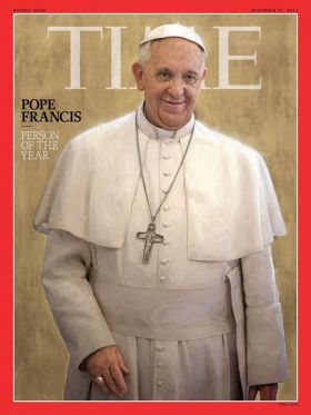 The cover of Time magazine&#039;s Person of the Year issue, featuring Pope Francis, is pictured in this Dec. 11 handout photo.