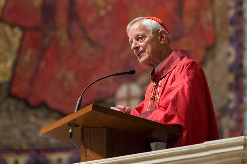 Washington Cardinal Donald W. Wuerl delivers the homily during a Sept. 14 Mass at the Cathedral of St. Matthew the Apostle in Washington. The Mass, held on the feast of the Exaltation of the Holy Cross, marked the start of a six-week &quot;Season of Healing&quot; for the archdiocese.