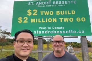 Fr. Peter Choi and St. André Bessette Parish member Lindsay Nasci are eager to break ground on the first church in the Archdiocese of Toronto named after the first Canadian-born saint once COVID-19 restrictions lift and a final $2 million in funds is raised.