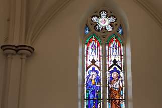 The new windows unveiled at St. Basil&#039;s Church in Toronto depict Jesus’ grandparents, St. Anne and St. Joachim, along with Mary Magdalene and John the Baptist to represent the importance of family within the Catholic Church.