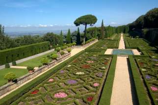 The Belvedere Garden with its bushes and flowers carefully trimmed into geometric shapes is one of the historic sections of the papal villas in Castel Gandolfo, Italy, that Pope Francis ordered to be open to the public.