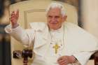 Pope Benedict XVI acknowledges pilgrims during his general audience in St. Peter&#039;s Square at the Vatican Nov. 4, 2009.