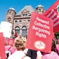 Teachers voice their disapproval of the province’s Putting Students First Act at Queen’s Park Aug. 28. The province introduced the legislation the day before.