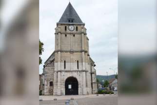 A church in the town of Saint-Etienne-du-Rouvray, in Normandy, France from 2012.
