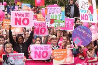 Thousands gathered in Dublin May 12 to say &quot;Love Both&quot; and &quot;Vote No&quot; to abortion on demand. They were protesting abortion on demand in the forthcoming referendum May 25.