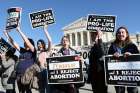 Pro-life advocates gather near the U.S. Supreme Court during the annual March for Life in Washington Jan. 19. 