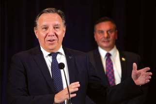 The Quebec government, headed by Premier Francois Legault (above), commanded places of worship to implement a vaccine passport for parishioners ages 14 to 75.
