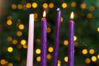 Two candles on the Advent Wreath are lit.