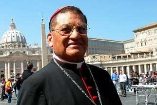  Cardinal Miguel Obando Bravo, retired archbishop of Managua, Nicaragua, died June 3 at the age of 92. He is pictured in a 2005 photo at the Vatican. 