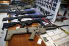 Guns for sale are displayed in Roseburg Gun Shop in Roseburg, Ore., Oct. 3. 