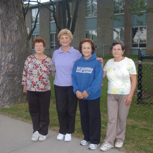 Mirella Monte, second from the left, with her walking group. Monte believes by keeping up an active lifestyle, she can be an example in healthy living to her children and grandchildren.