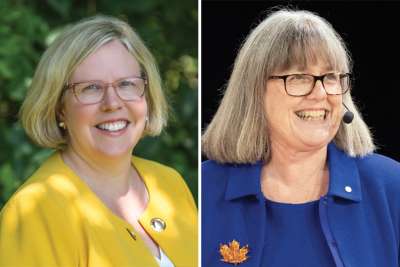 Anne Jamieson, left, and Donna Strickland