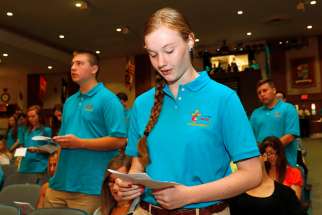 Student Holly Bohack of Kellenberg Memorial High School in Uniondale, N.Y. Pope hopes that World Youth day 2016 in Poland will help him understand what makes the young people of today tick. 