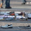 Shoes of missing people form the number 49, in memory of the mutilated victims dumped in Cadereyta, Mexico, are seen at the Macroplaza in Monterrey May 13. Suspected drug-gang killers dumped 49 headless bodies on a highway near Mexico&#039;s northern city of Monterrey in one of the country&#039;s worst atrocities in recent years.