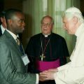 Ryerson University student Gérard Byamungu meets with Pope Benedict XVI at a student congress in Rome earlier this month.