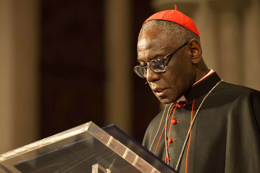 Cardinal Robert Sarah delivers a talk on silence at St. Michael&#039;s Cathedral Basilica in Toronto, March 12, 2018.