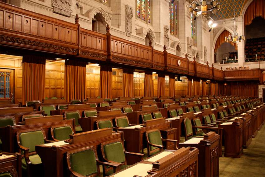 The seats of the governing party in the House of Commons of Canada.