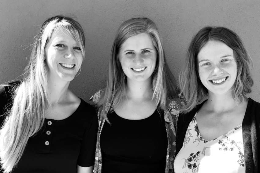 Left to right: Amanda Adamson, Renae Regehr and Kenzi Dirks, founders of Care for Women.