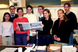 The original Youth Speak News team with then Youth Editor Paula Antonello, fourth from left. YSN will be taking its place on The Register’s website moving forward.