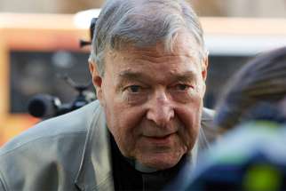 Australian Cardinal George Pell is seen outside the County Court in Melbourne Feb. 27, 2019.