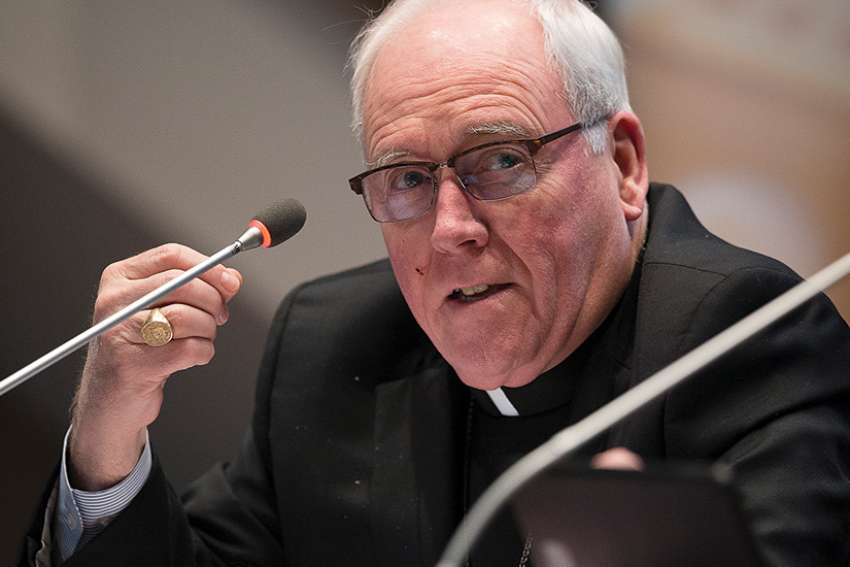  Bishop Richard J. Malone of Buffalo, N.Y., is seen at the headquarters of U.S. Conference of Catholic Bishops in Washington Jan. 17. 