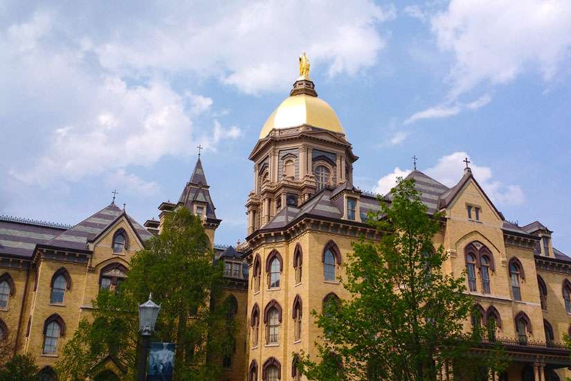 A photo of the Main Building at the University of Notre Dame in Notre Dame, Indiana. The Catholic research university is going to establish a centre and a Catholic church in Dublin, Ireland.