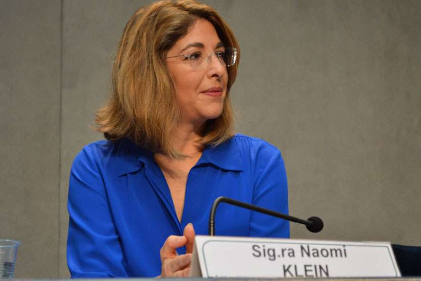 Anti-capitalism activist Naomi Klein praised Pope Francis for standing up to Republicans who are warring against environmentalists at the Vatican on July 1.