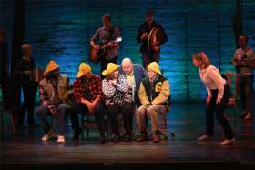 A scene from Come From Away, which was filmed earlier this year and will be broadcast Sept. 10 on Apple TV+. The musical was written by Canadians David Hein and Irene Sankoff.