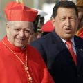 Cardinal Jorge Urosa Savino of Caracas, Venezuela, and Venezuelan President Hugo Chavez are pictured in a 2006 file photo. Cardinal Urosa asked Venezuelans to pray for President Chavez as he battles cancer.
