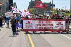 Protesters are pictured at the annual March For Life at Parliament Hill in Ottawa, May 11, 2023.