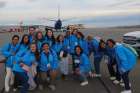 Papal visit volunteers pose in Iqaluit airfield.