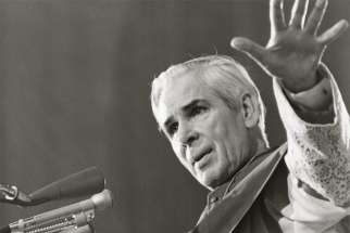 Archbishop Fulton J. Sheen is pictured in an undated file photo. Bishop Daniel R. Jenky of Peoria, Ill., announced June 27, 2019, that the remains of Archbishop Sheen, a candidate for sainthood, were being transferred from New York&#039;s St. Patrick&#039;s Cathedral to the Cathedral of St. Mary of the Immaculate Conception in Peoria.
