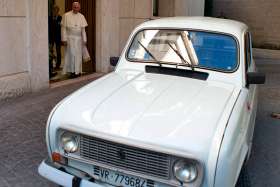 A white 1984 Renault that Father Renzo Zocca donated to Pope Francis in 2013 highlights the importance of &quot;a poor church for the poor.&quot; The Italian priest put more than 180,000 miles on the car, ministering to drug addicts and the poor. Pope Francis told the priest he had the same make and model when he worked in Buenos Aires, Argentina, and it &quot;never let him down.&quot;