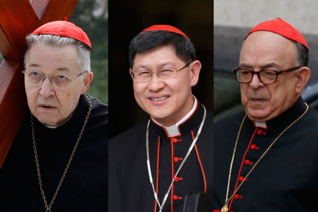 Pope Francis announced the synod presidents would be French Cardinal Andre Vingt-Trois of Paris, Philippine Cardinal Luis Tagle of Manila, and Brazilian Cardinal Raymundo Assis of Aparecida.