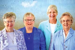 The Sisters of Providence leadership team were installed on June 14. From left, General Superior Sr. Sandra Shannon, and councillors Sr. Frances O’Brien, Sr. Gayle Desarmia and Sr. Diane Brennen.