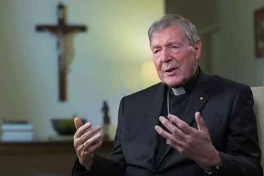 Cardinal George Pell is pictured in a screen grab during an interview that aired April 14 on Sky News Australia.