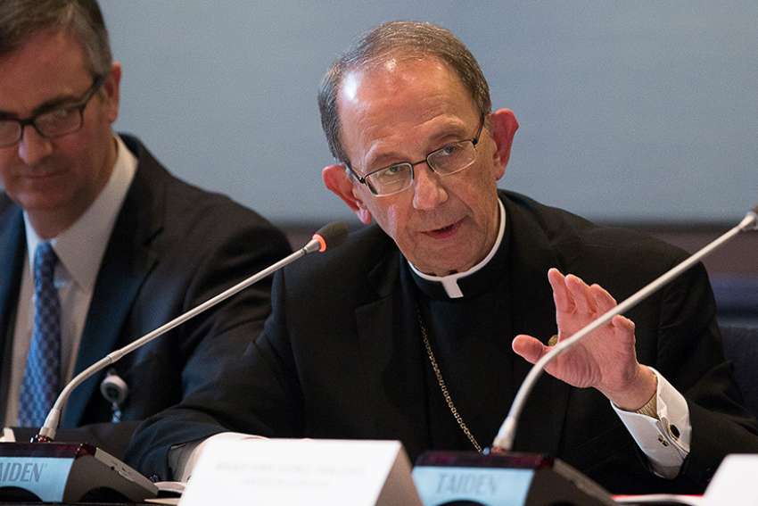 Bishop Lawrence T. Persico of Erie, Pa., speaks during a meeting in late January at the headquarters of U.S. Conference of Catholic Bishops in Washington. In an Aug. 16 interview on EWTN, he said the church needs &quot;complete transparency&quot; in addressing abuse &quot;if we&#039;re going to get the trust of the people back.&quot;
