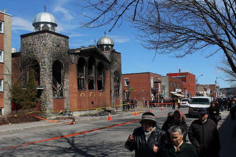 A fire struck Greek Orthodox church Koimisis Tis Theotokou in Montreal April 13, Easter Monday for the Orthodox Church.