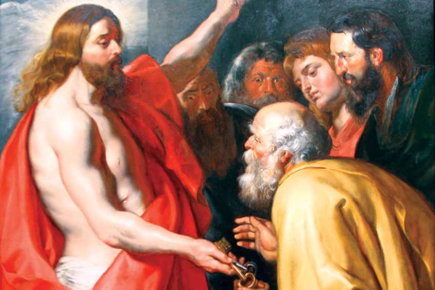 Christ giving the Keys of Heaven to St. Peter, by Peter Paul Rubens (1612).